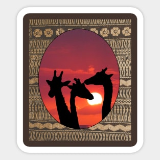 Giraffe Sunset Sticker